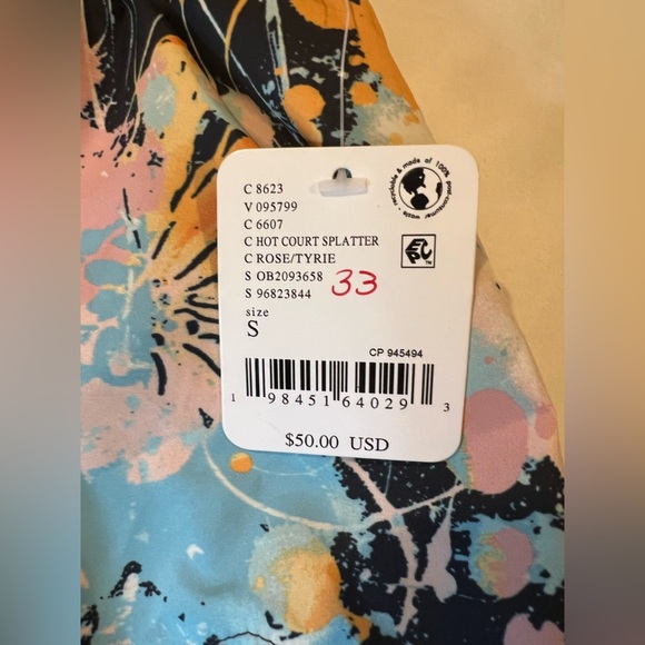 Free People FP Movement Carpe Diem Printed Short in Hot Court Splatter Sz SM NWT - Picture 7 of 7